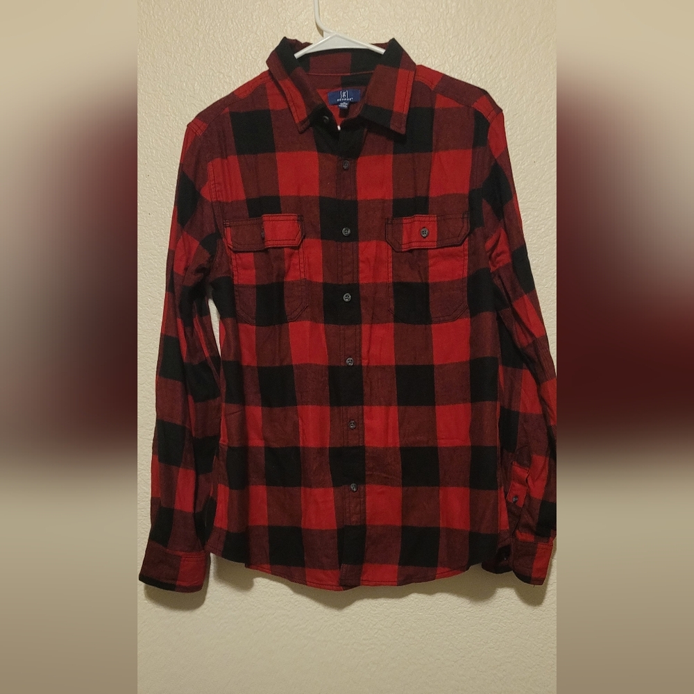 George Red and Black Plaid Long Sleeve Shirt